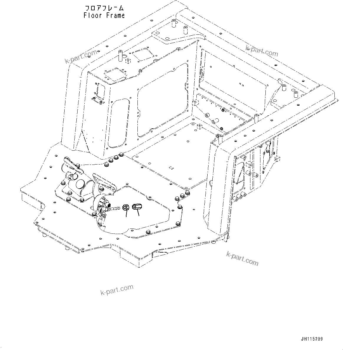 Komatsu parts book diagram for D275A-6 S/N 190001-UP (Mongolia Standard Machine): FLOOR FRAME, JOINT(#190001-)