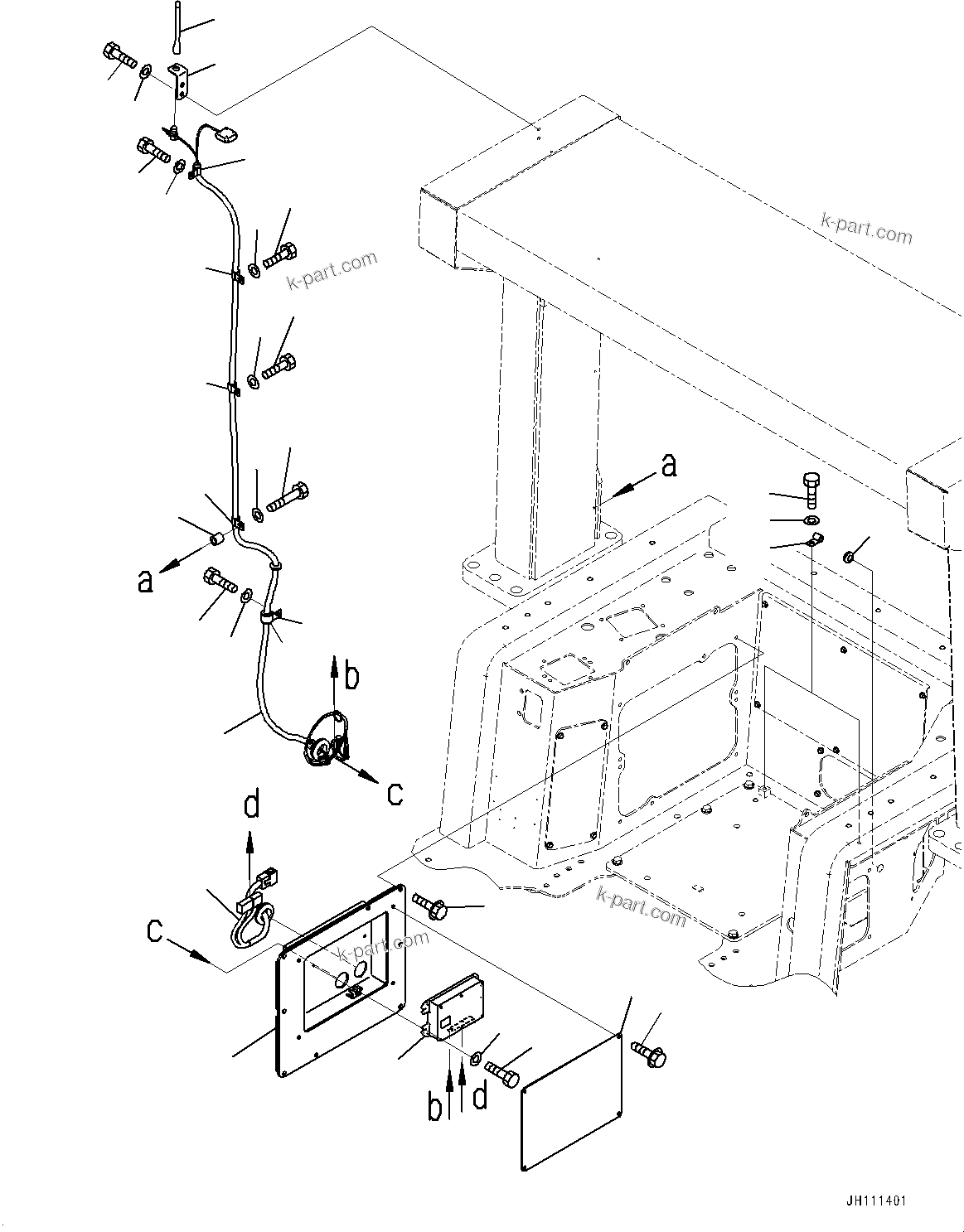 Komatsu parts book diagram for D275A-6 S/N 190001-UP (Mongolia Standard Machine): FLOOR FRAME COVER, WIRING HARNESS(#180001-)