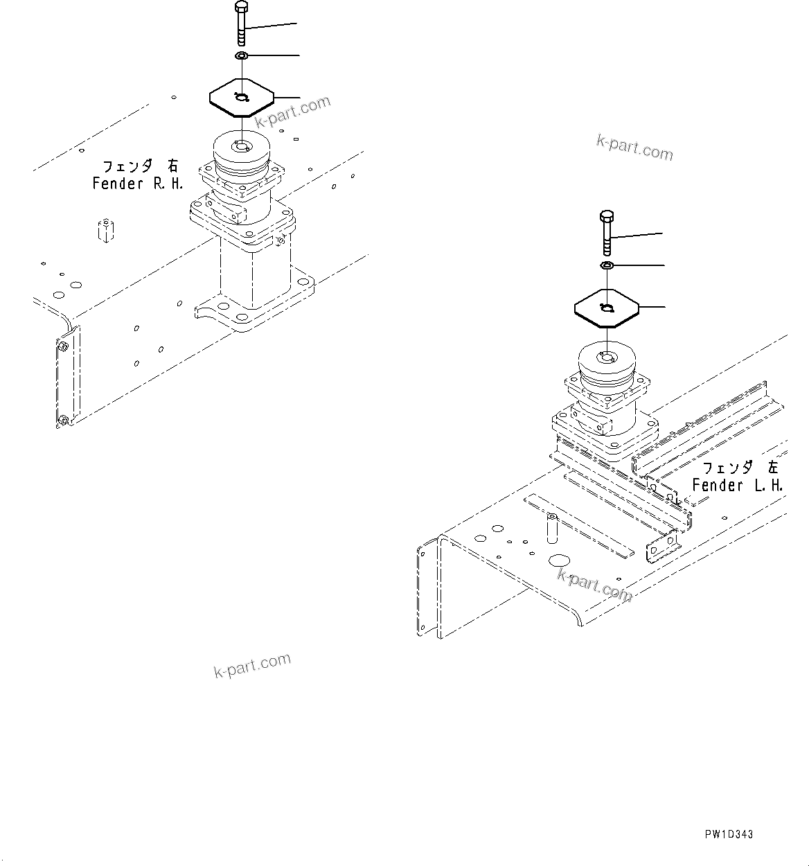 Komatsu parts book diagram for D275A-6 S/N 190001-UP (Mongolia Standard Machine): FLOOR FRAME MOUNTING, (#180001-)