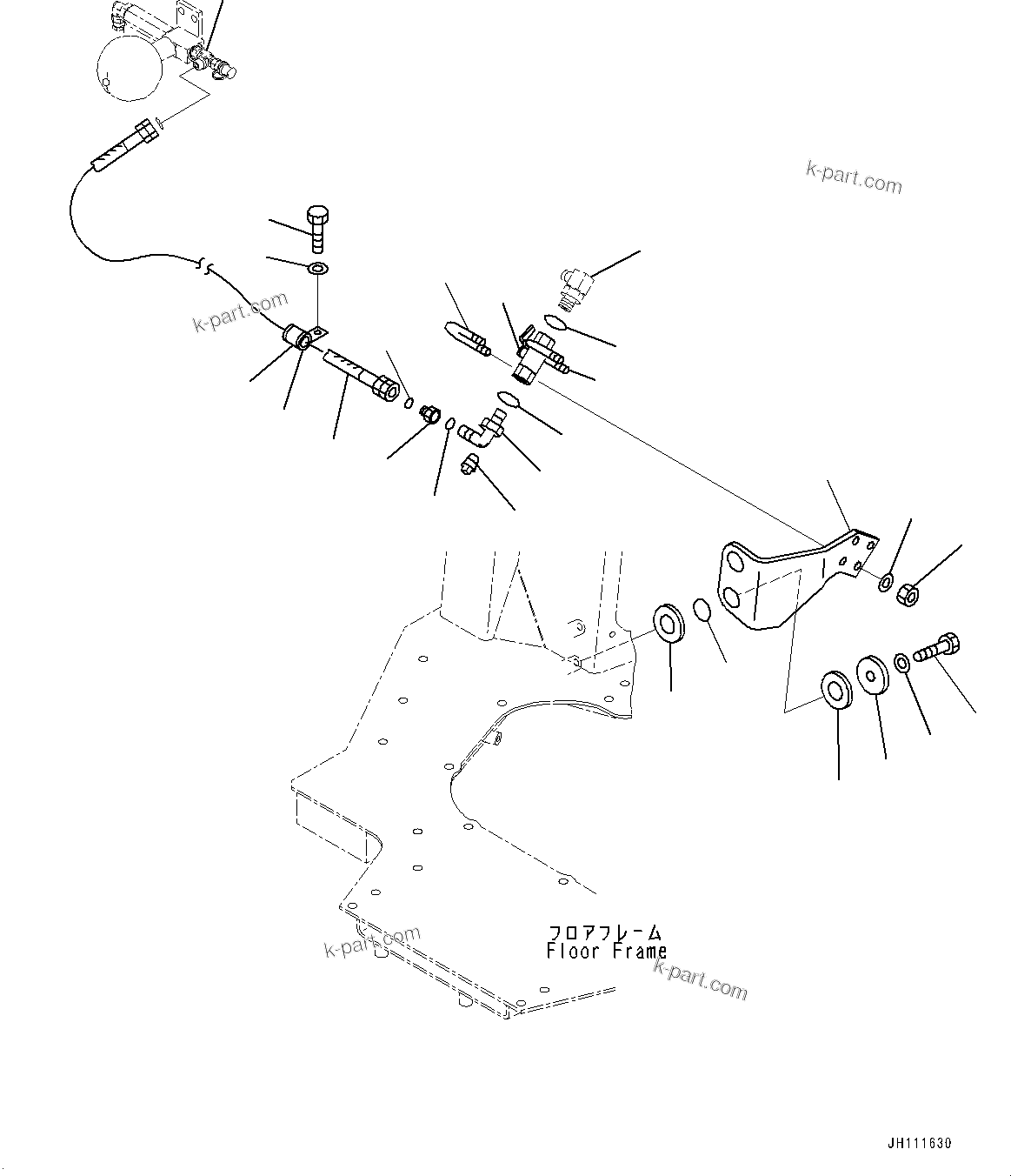 Komatsu parts book diagram for D275A-6 S/N 190001-UP (Mongolia Standard Machine): WORK EQUIPMENT CONTROL, BLADE LOCK VALVE PIPING(#190001-)
