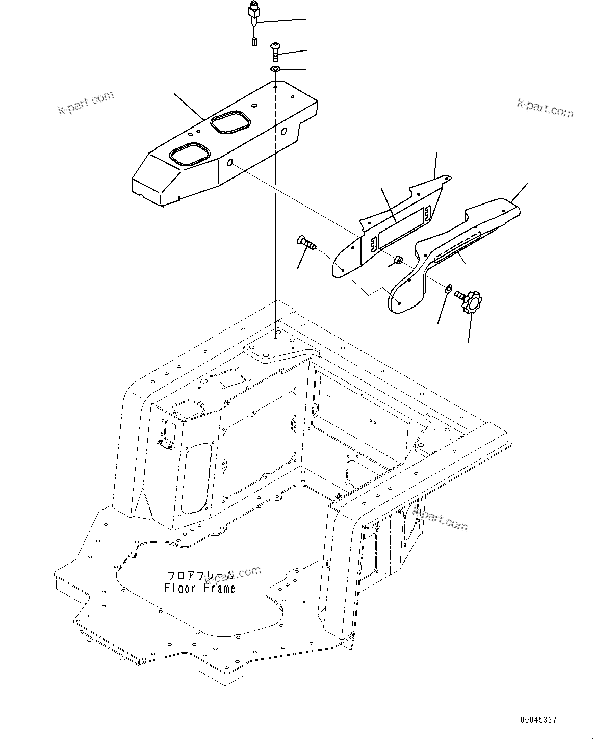 Komatsu parts book diagram for D275A-6 S/N 190001-UP (Mongolia Standard Machine): WORK EQUIPMENT CONTROL, ARMREST(#190001-)