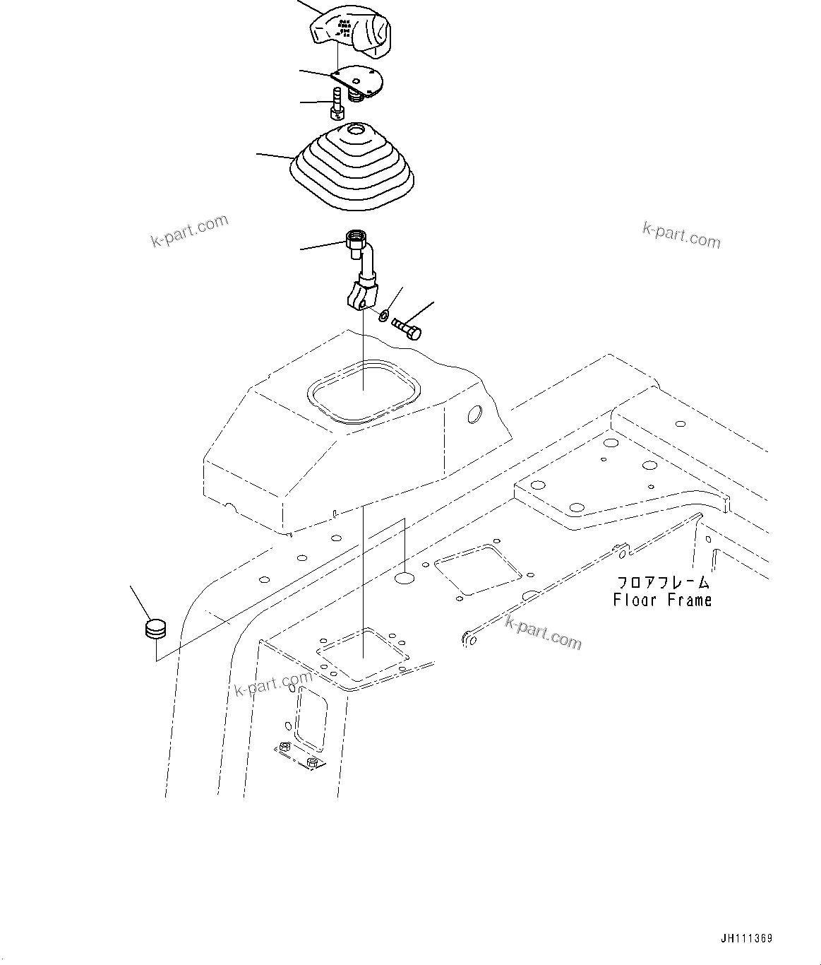 Komatsu parts book diagram for D275A-6 S/N 190001-UP (Mongolia Standard Machine): WORK EQUIPMENT CONTROL, BLADE CONTROL LEVER(#190001-)