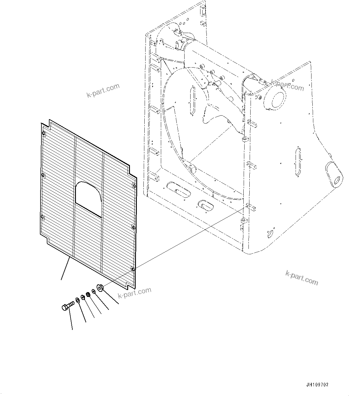 Komatsu parts book diagram for D275A-6 S/N 190001-UP (Mongolia Standard Machine): RADIATOR GUARD, NET(#190001-)