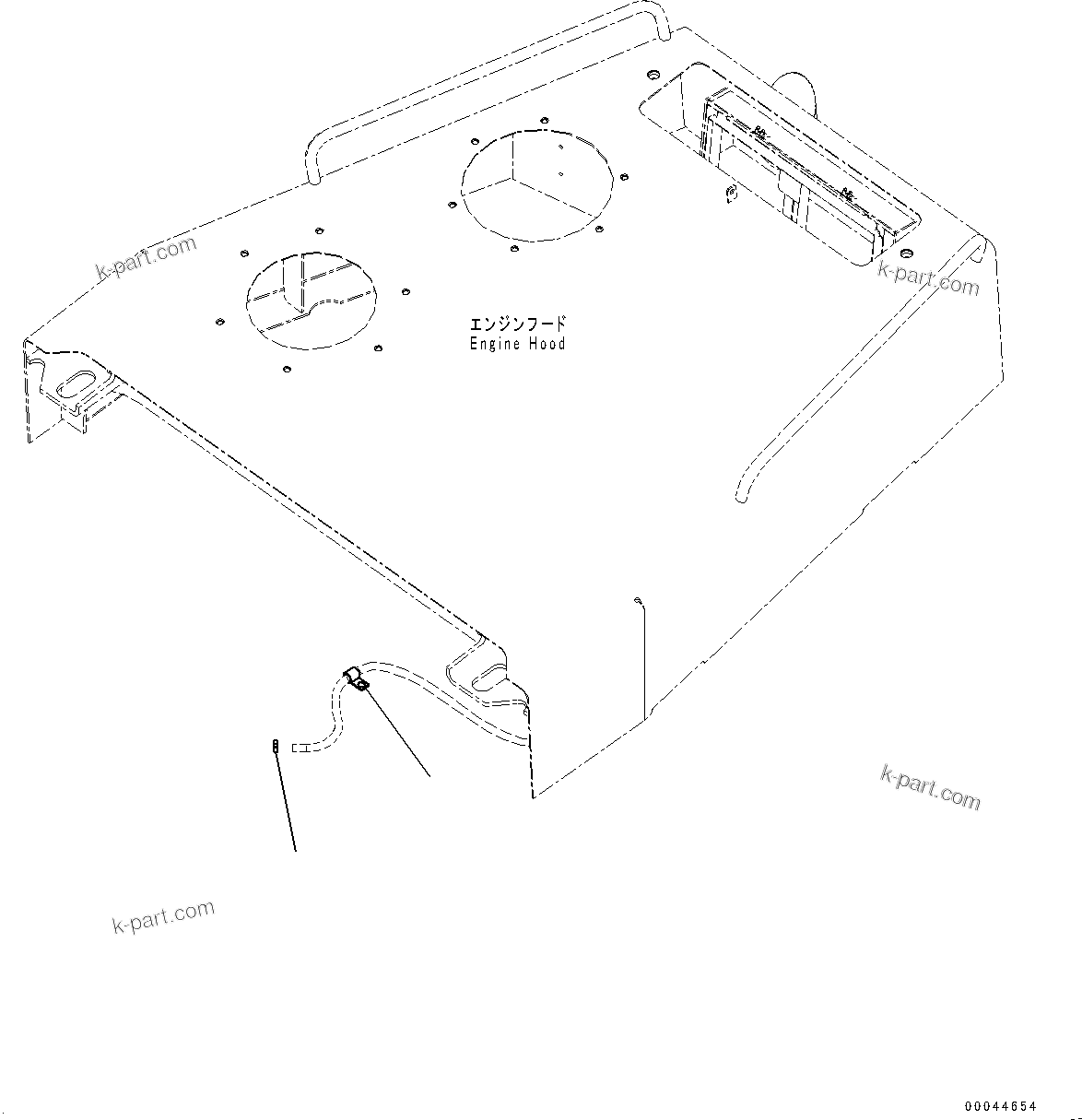 Komatsu parts book diagram for D275A-6 S/N 190001-UP (Mongolia Standard Machine): ENGINE HOOD AND SIDE COVER GROUP, CLIP(#190001-)
