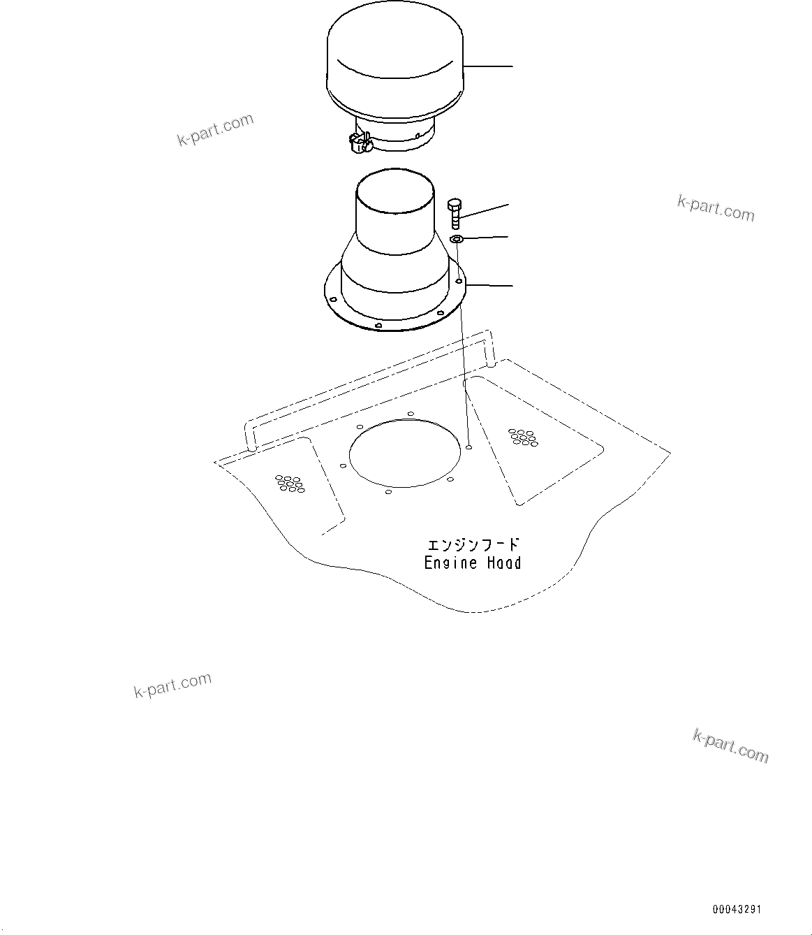 Komatsu parts book diagram for D275A-6 S/N 190001-UP (Mongolia Standard Machine): PRE-CLEANER COVER, (#180001-)