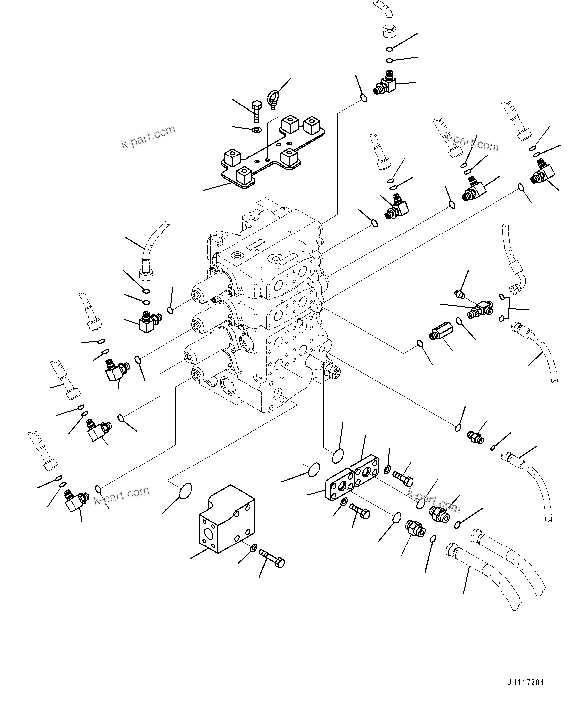 Komatsu parts book diagram for D275A-6 S/N 190001-UP (Mongolia Standard Machine): FENDER, CONTROL VALVE RELATED PARTS(#180001-)