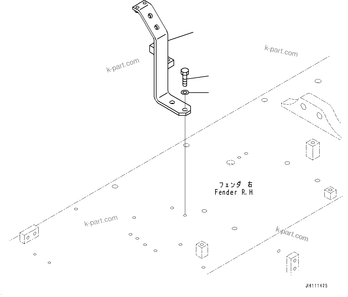 Komatsu parts book diagram for D275A-6 S/N 190001-UP (Mongolia Standard Machine): FENDER, BRACKET(#180001-)