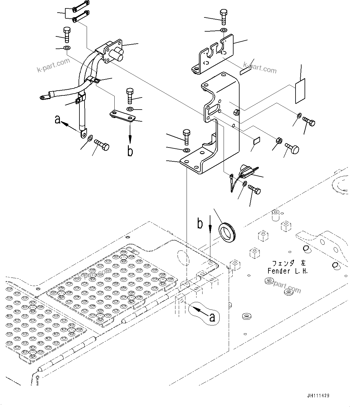 Komatsu parts book diagram for D275A-6 S/N 190001-UP (Mongolia Standard Machine): FENDER, WIRING HARNESS AND MOUNTING(#180001-)