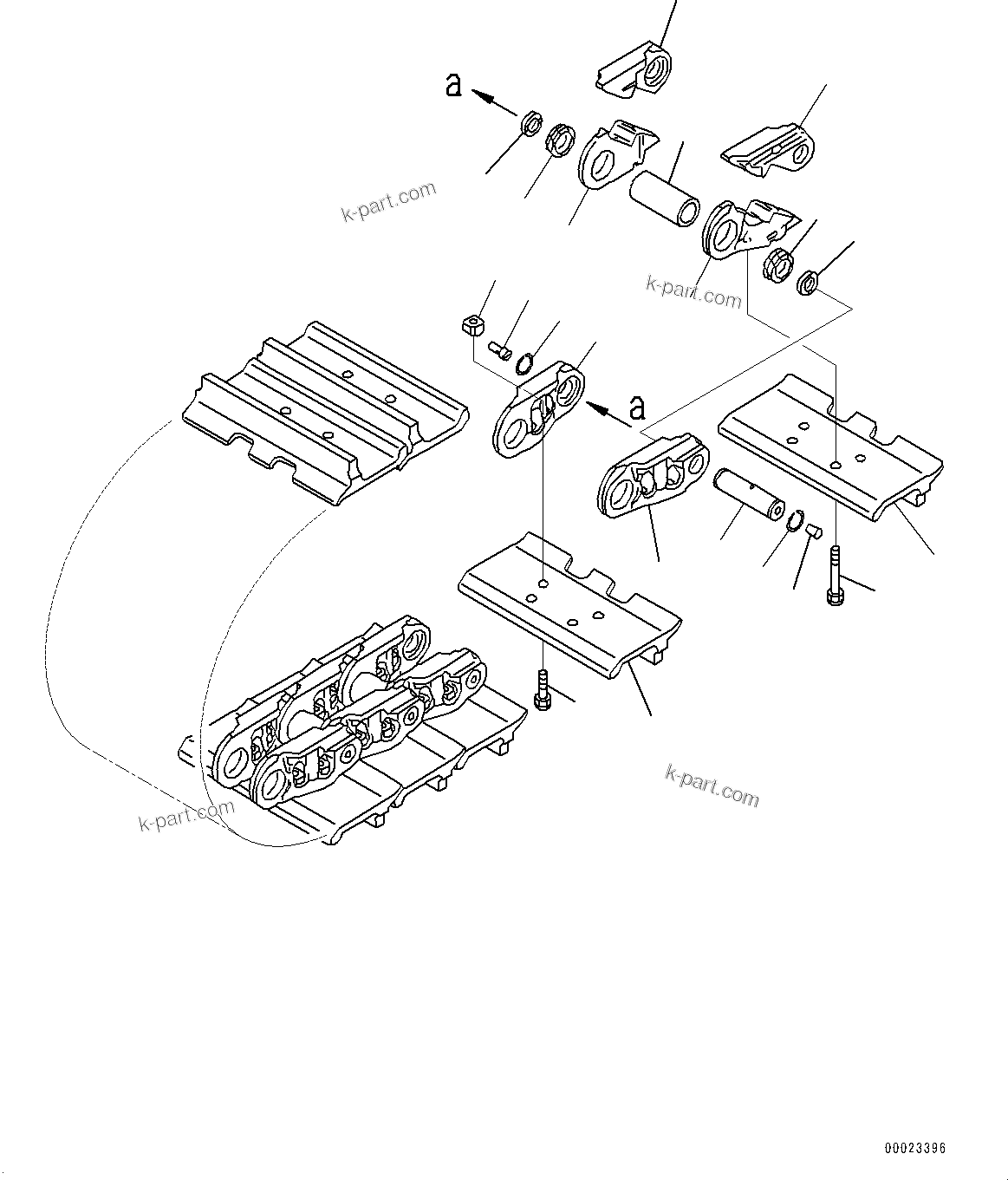 Komatsu parts book diagram for D275A-6 S/N 190001-UP (Mongolia Standard Machine): TRACK SHOE ASSEMBLY, (SINGLE GROUSER SHOE, 610MM WIDTH, SEALED AND LUBRICATED TYPE, WEDGE RING, 78 SET)(#180001-)