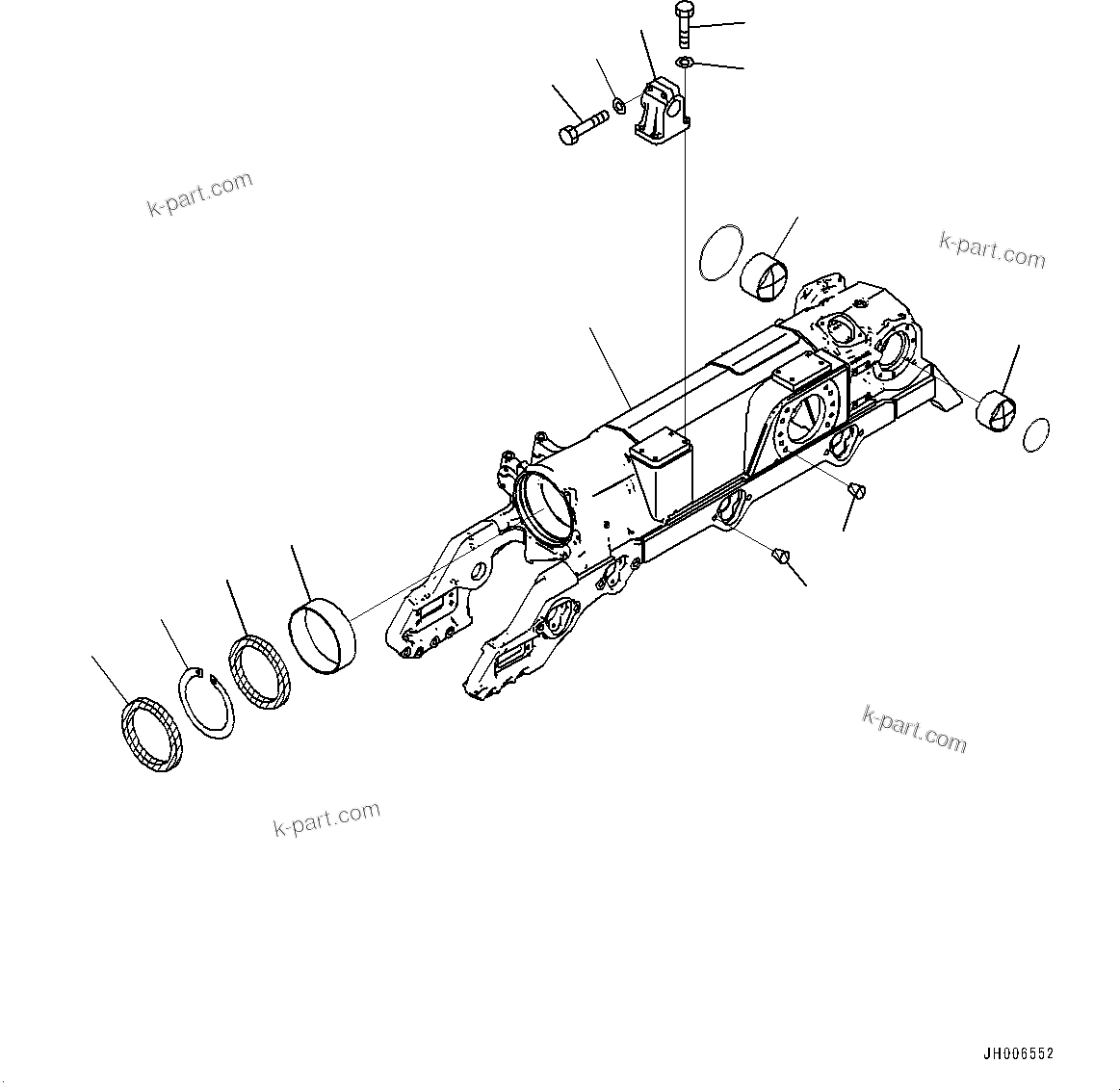 Komatsu parts book diagram for D275A-6 S/N 190001-UP (Mongolia Standard Machine): TRACK FRAME, L.H.(#180001-)