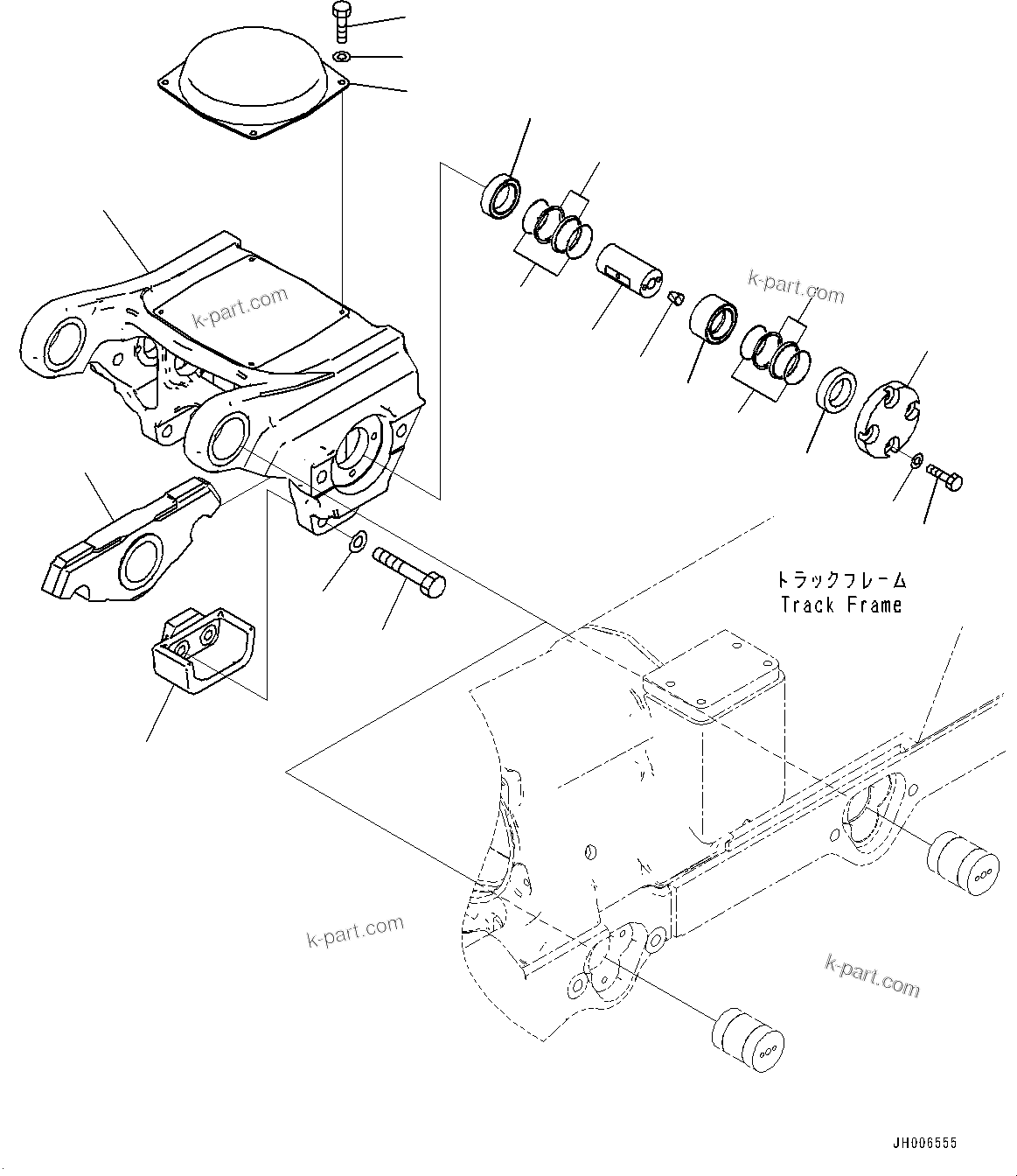 Komatsu parts book diagram for D275A-6 S/N 190001-UP (Mongolia Standard Machine): TRACK FRAME, BOGIE, 2ND AND 3RD, L.H.(#180001-)