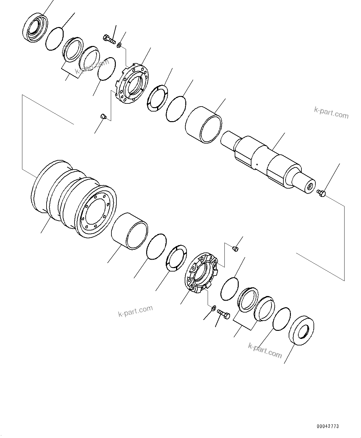 Komatsu parts book diagram for D275A-6 S/N 190001-UP (Mongolia Standard Machine): TRACK FRAME, TRACK ROLLER, 2ND, 3RD, L.H.(#180001-)