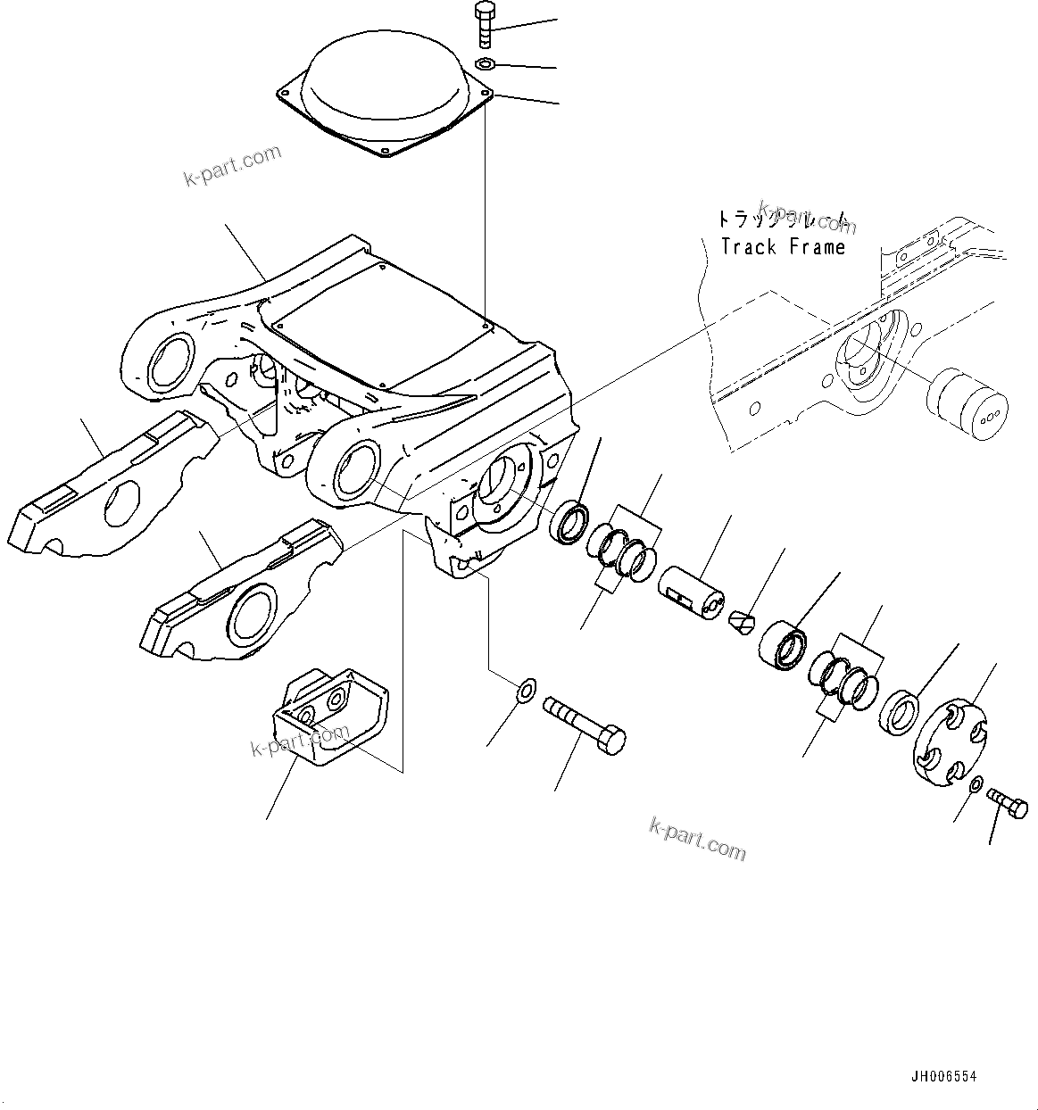 Komatsu parts book diagram for D275A-6 S/N 190001-UP (Mongolia Standard Machine): TRACK FRAME, BOGIE, 4TH, L.H.(#180001-)