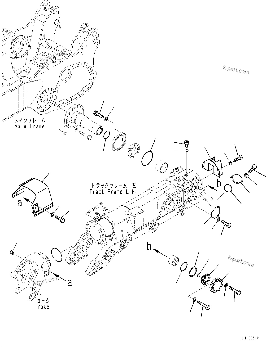 Komatsu parts book diagram for D275A-6 S/N 190001-UP (Mongolia Standard Machine): TRACK FRAME, COVER, L.H.(#180001-)