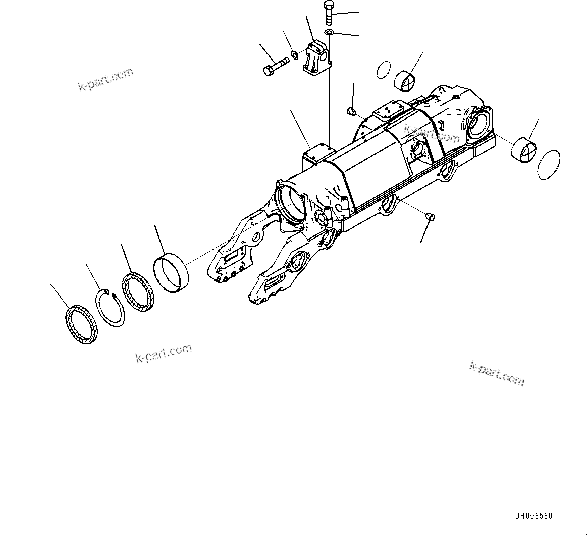Komatsu parts book diagram for D275A-6 S/N 190001-UP (Mongolia Standard Machine): TRACK FRAME, R.H.(#180001-)