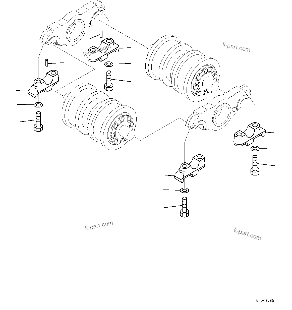 Komatsu parts book diagram for D275A-6 S/N 190001-UP (Mongolia Standard Machine): TRACK FRAME, CAP, R.H.(#180001-)
