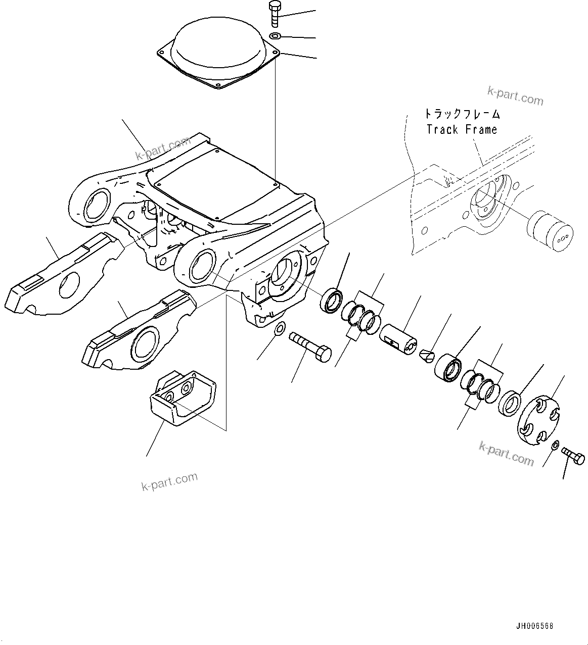 Komatsu parts book diagram for D275A-6 S/N 190001-UP (Mongolia Standard Machine): TRACK FRAME, BOGIE, 4TH, R.H.(#180001-)