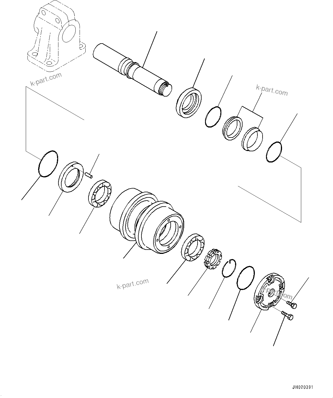 Komatsu parts book diagram for D275A-6 S/N 190001-UP (Mongolia Standard Machine): TRACK FRAME, CARRIER ROLLER, R.H.(#180001-)