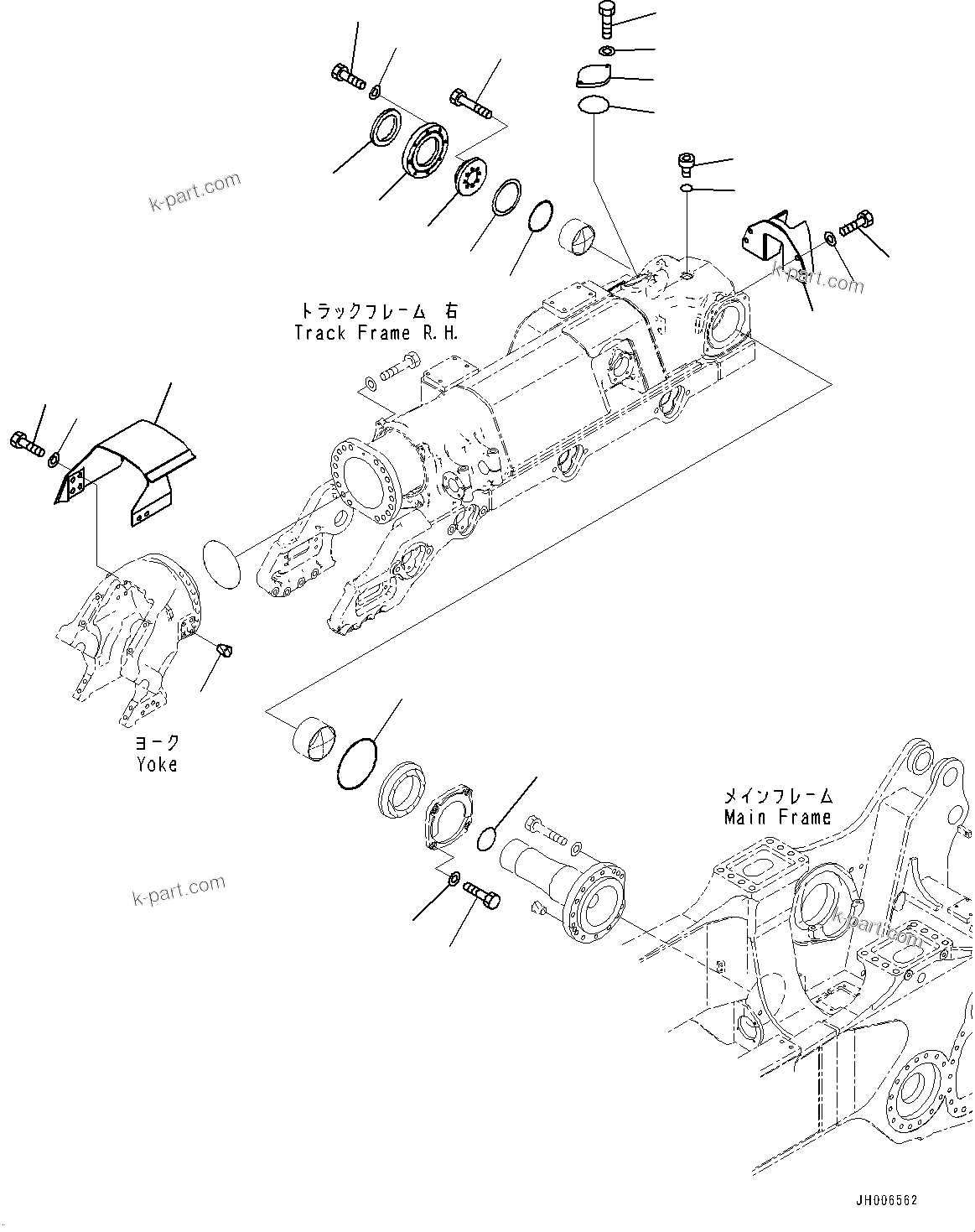 Komatsu parts book diagram for D275A-6 S/N 190001-UP (Mongolia Standard Machine): TRACK FRAME, COVER, R.H.(#180001-)