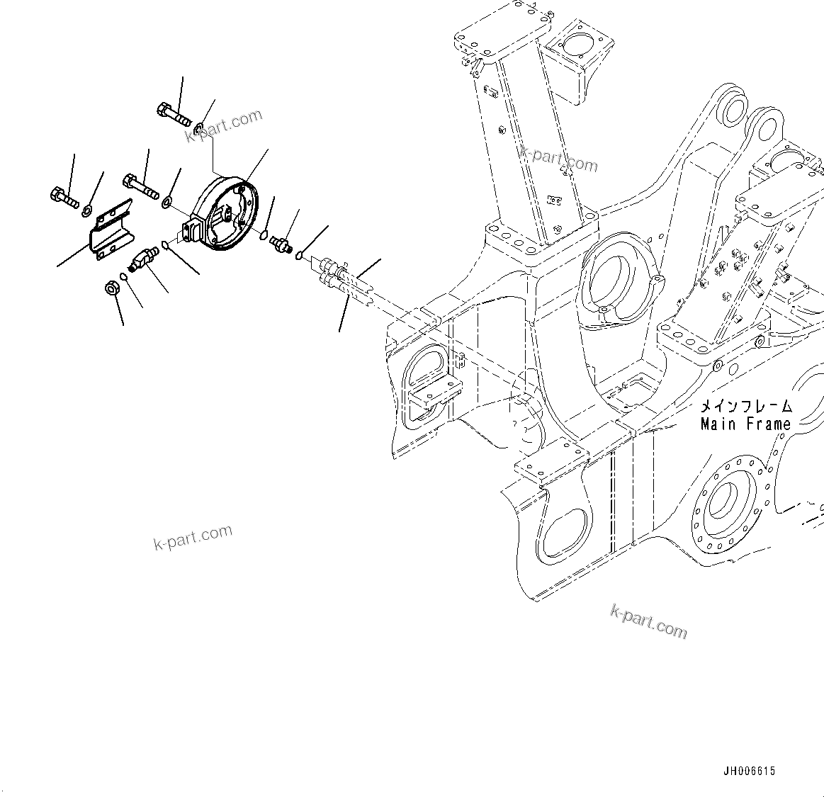 Komatsu parts book diagram for D275A-6 S/N 190001-UP (Mongolia Standard Machine): TRACK FRAME, ELBOW AND COVER, R.H.(#180001-)