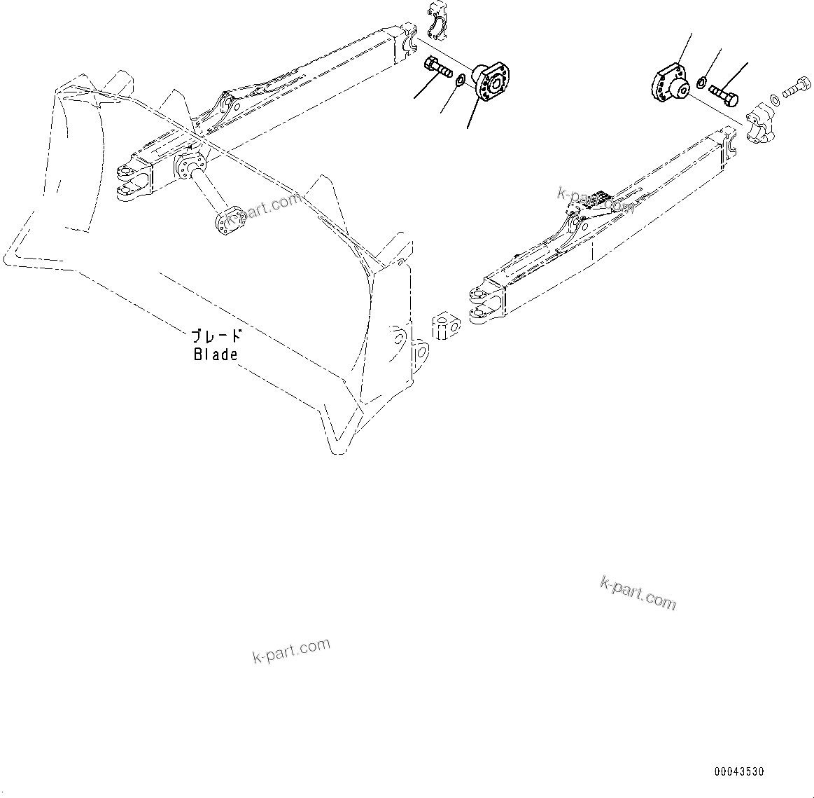 Komatsu parts book diagram for D275A-6 S/N 190001-UP (Mongolia Standard Machine): DOZER FRAME, TRUNNION(#180001-)