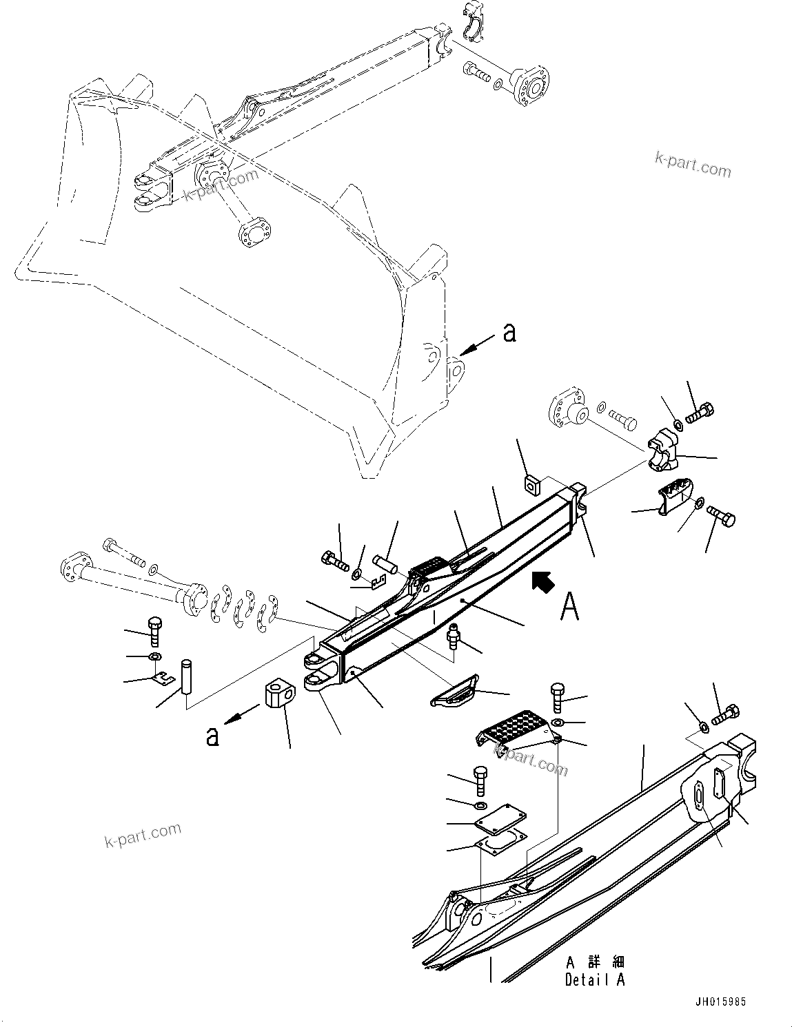 Komatsu parts book diagram for D275A-6 S/N 190001-UP (Mongolia Standard Machine): DOZER FRAME, FRAME L.H.(#180001-)