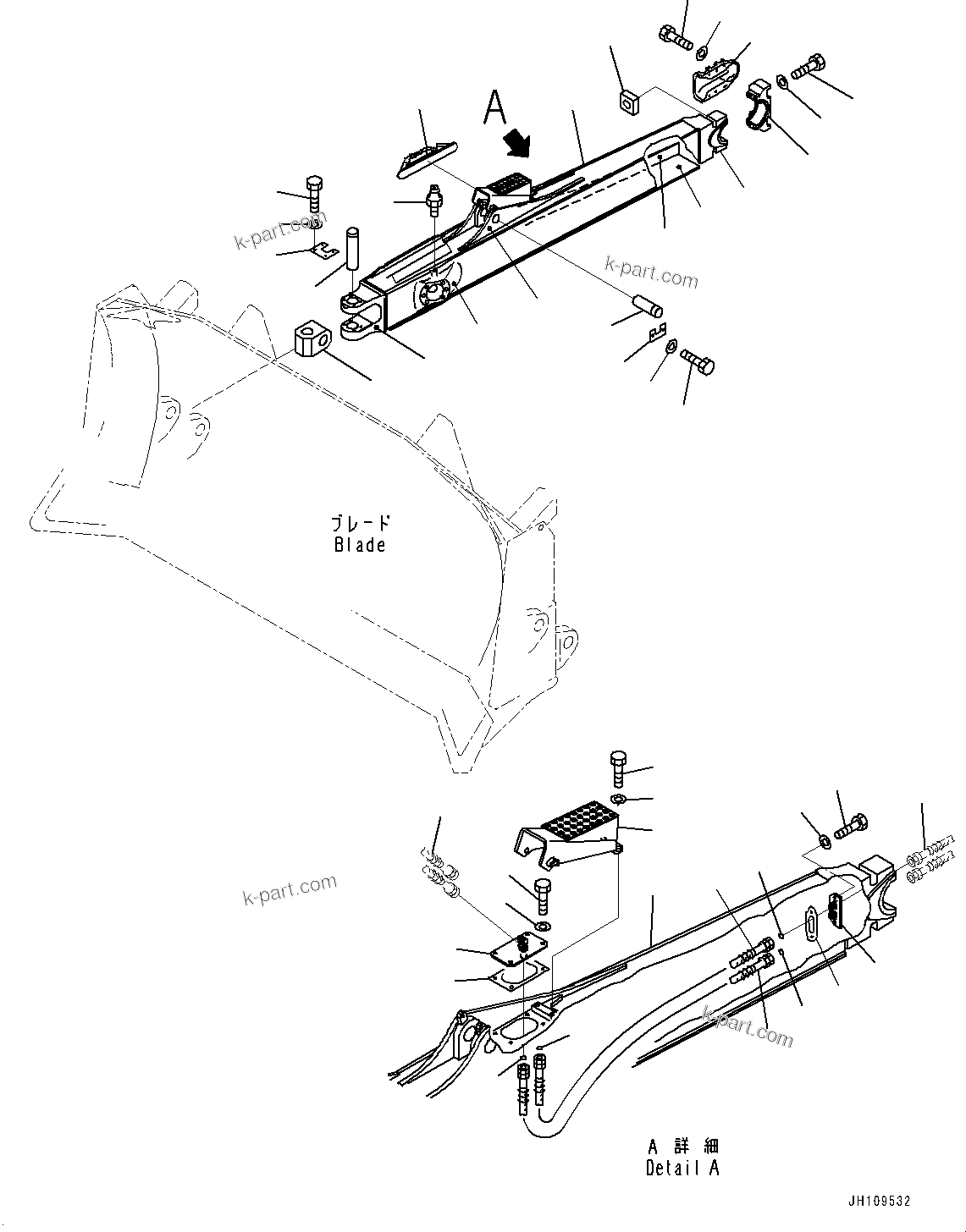 Komatsu parts book diagram for D275A-6 S/N 190001-UP (Mongolia Standard Machine): DOZER FRAME, FRAME R.H.(#180001-)