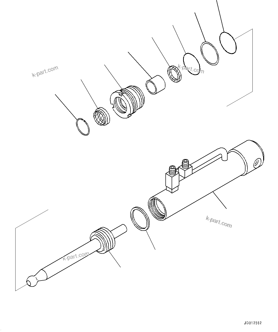 Komatsu parts book diagram for D275A-6 S/N 190001-UP (Mongolia Standard Machine): RIPPER, INNER PARTS, PIN PULLER CYLINDER(#180001-)
