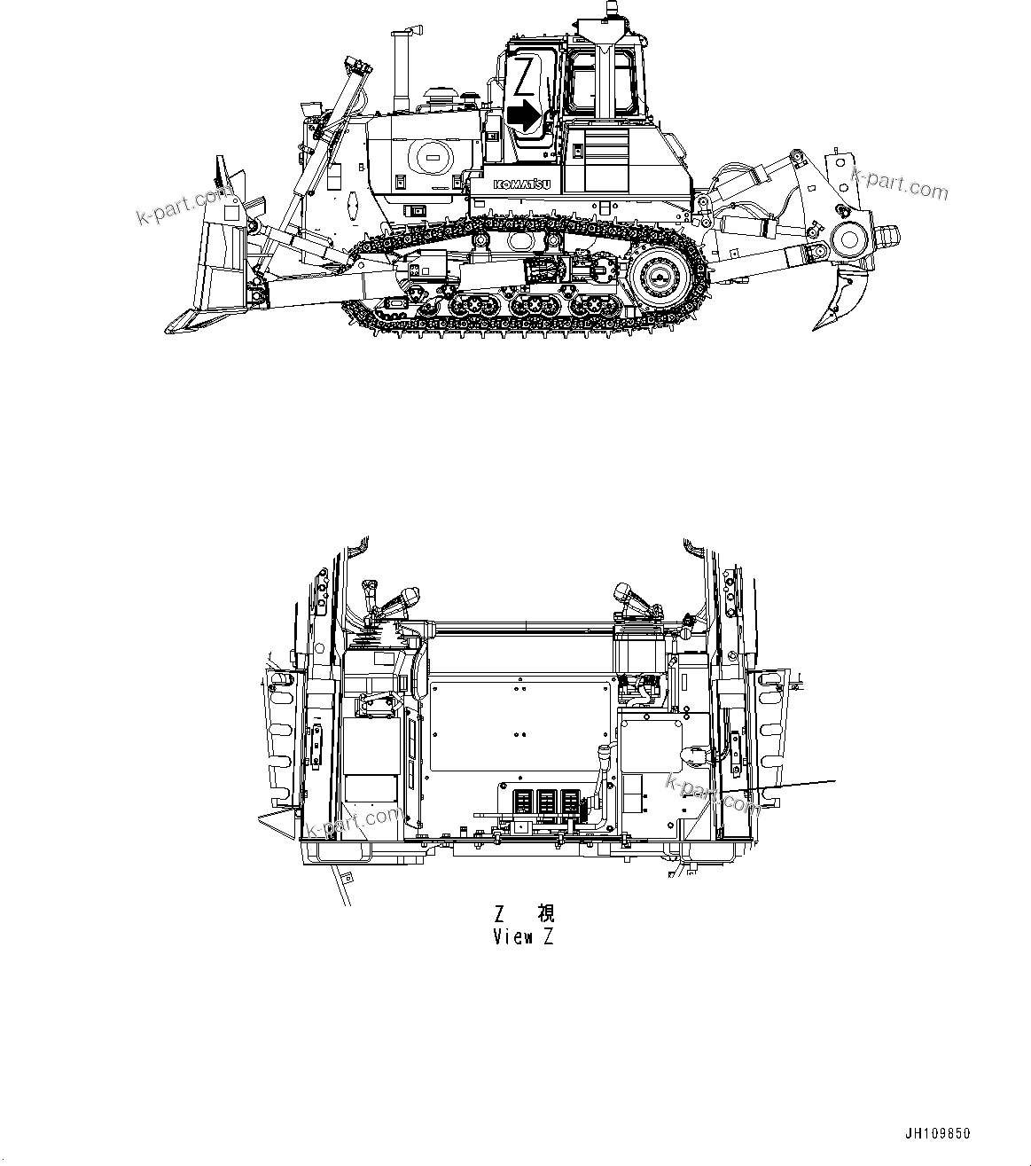 Komatsu parts book diagram for D275A-6 S/N 190001-UP (Mongolia Standard Machine): BLIND PARTS, (#180001-)