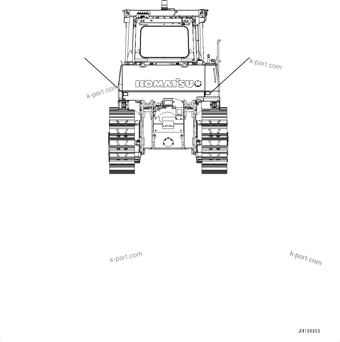 Komatsu parts book diagram for D275A-6 S/N 190001-UP (Mongolia Standard Machine): REFLECTOR, (#180001-)
