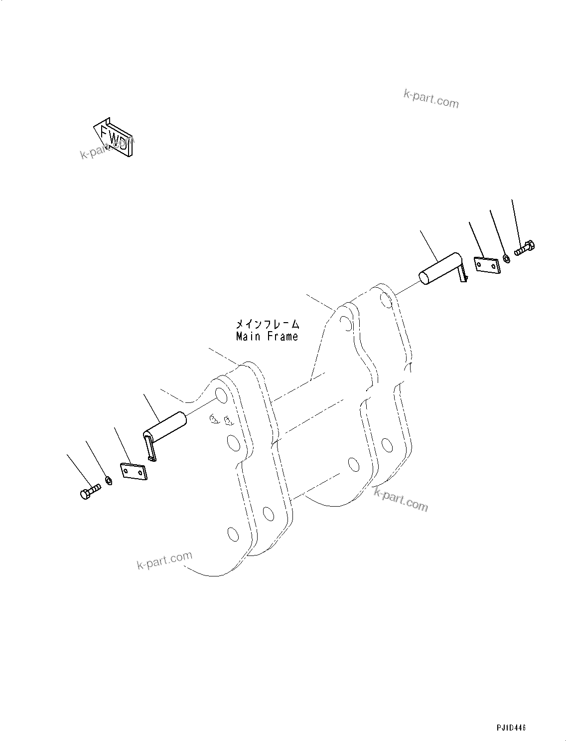Komatsu parts book diagram for D275A-6 S/N 190001-UP (Mongolia Standard Machine): HANG PIN, (#180001-)