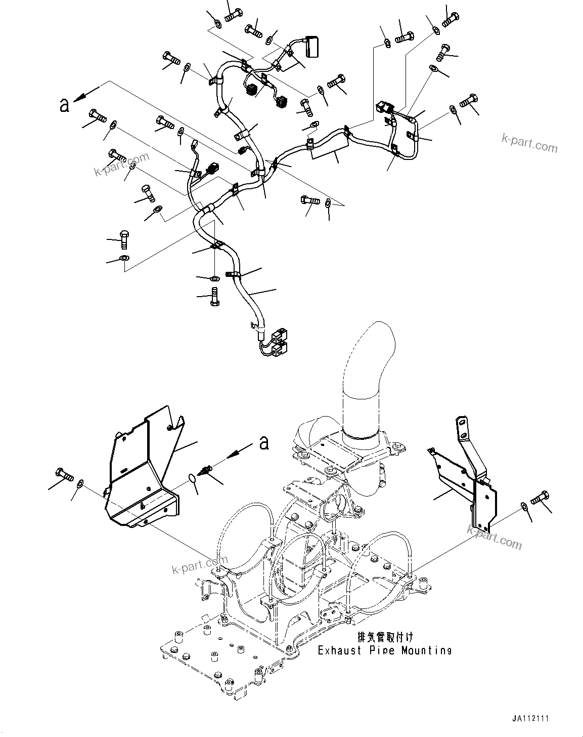 Komatsu parts book diagram for WA200-8 S/N 91001-UP: ENGINE WIRING HARNESS, WIRING HARNESS (3/3)(#85001-)