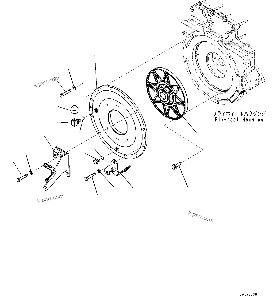 Komatsu parts book diagram for WA200-8 S/N 91001-UP: DAMPER, (#85001-86181)
