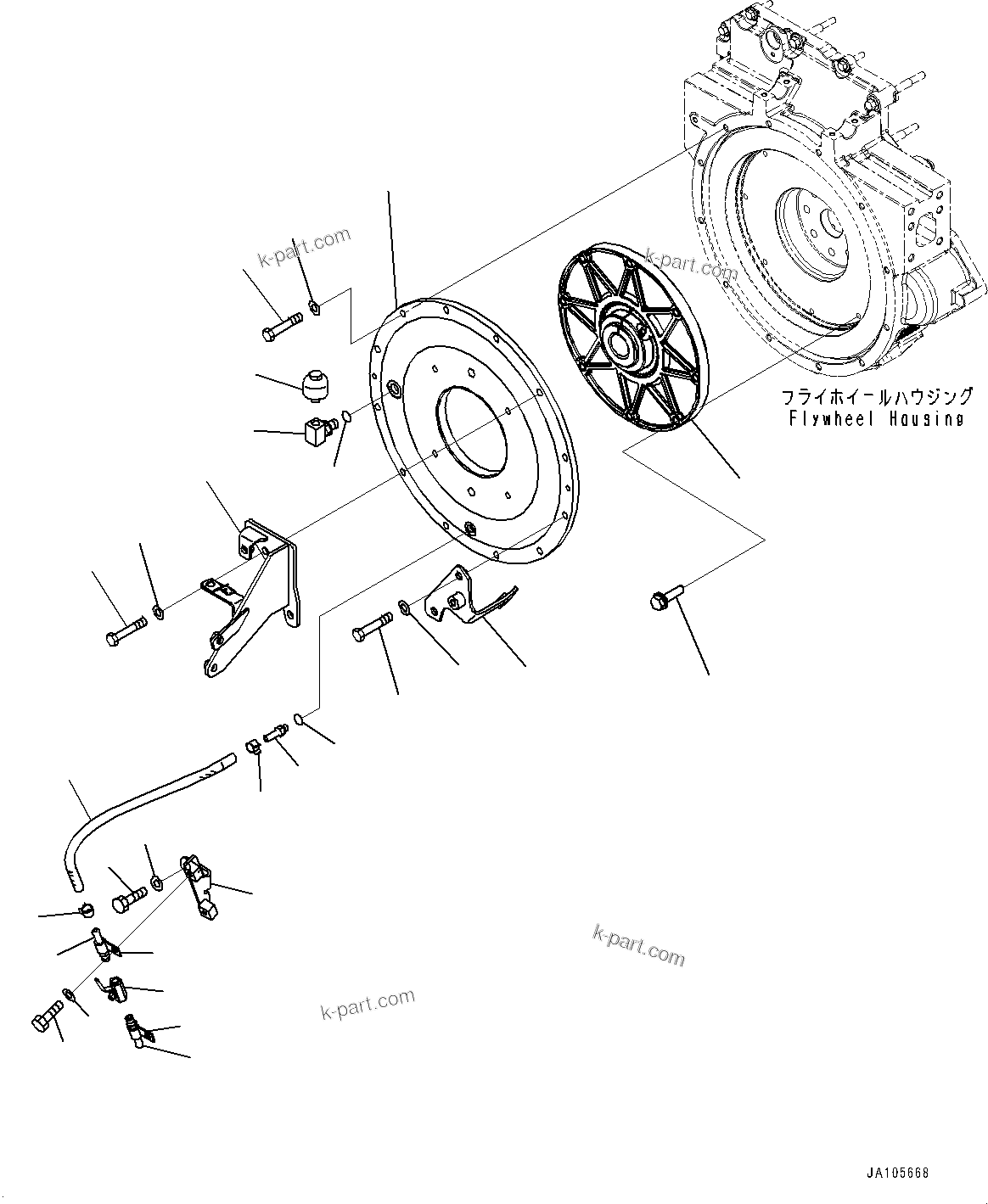 Komatsu parts book diagram for WA200-8 S/N 91001-UP: DAMPER, (#86182-86979)