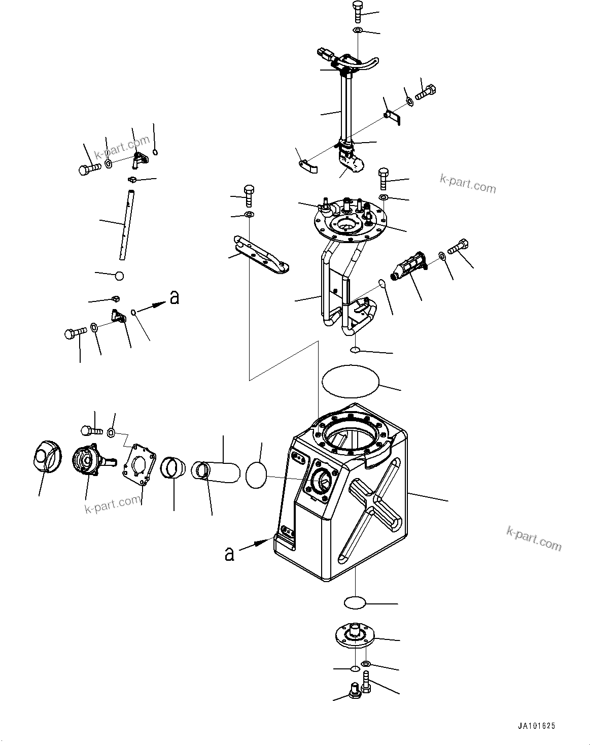 Komatsu parts book diagram for WA200-8 S/N 91001-UP: DEF TANK, TANK AND STRAINER (1/2)(#85266-86653)