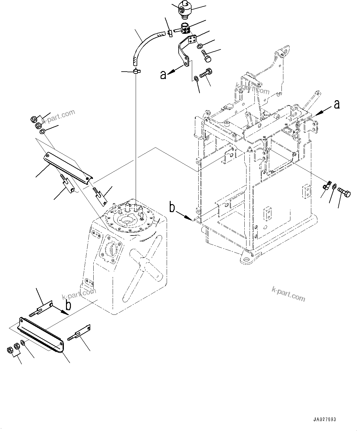 Komatsu parts book diagram for WA200-8 S/N 91001-UP: DEF TANK, BREATHER(#85001-)