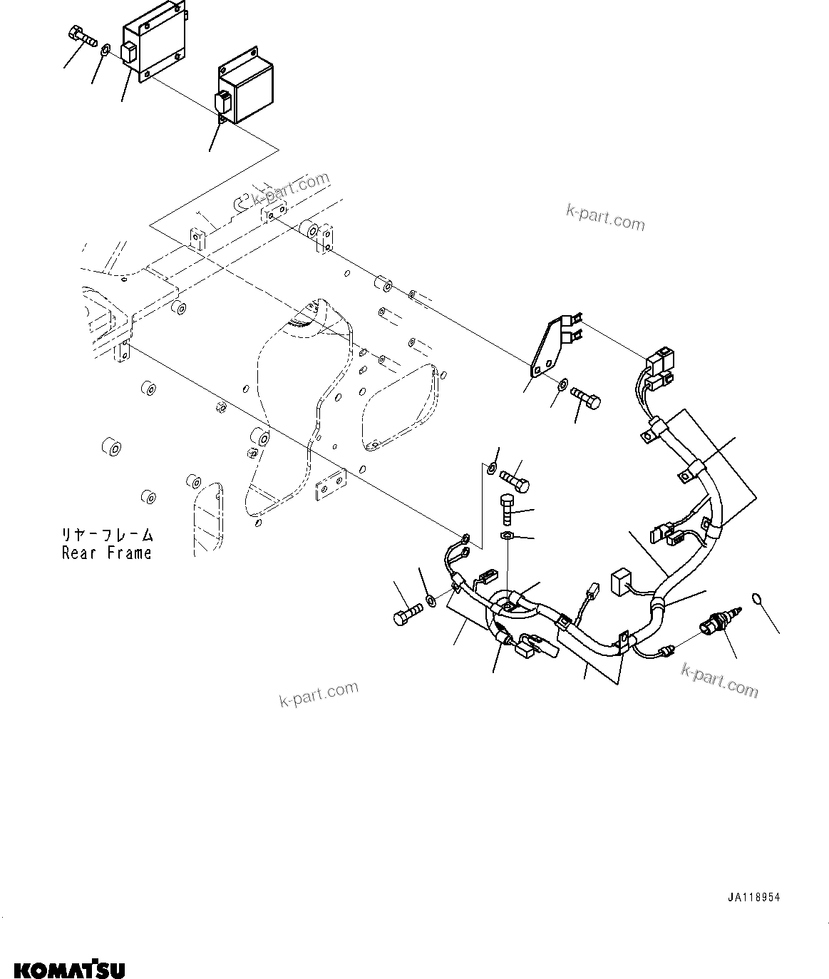 Komatsu parts book diagram for WA200-8 S/N 91001-UP: DEF PIPING, WIRING HARNESS (WITH COOLANT FILTER)(#85001-)