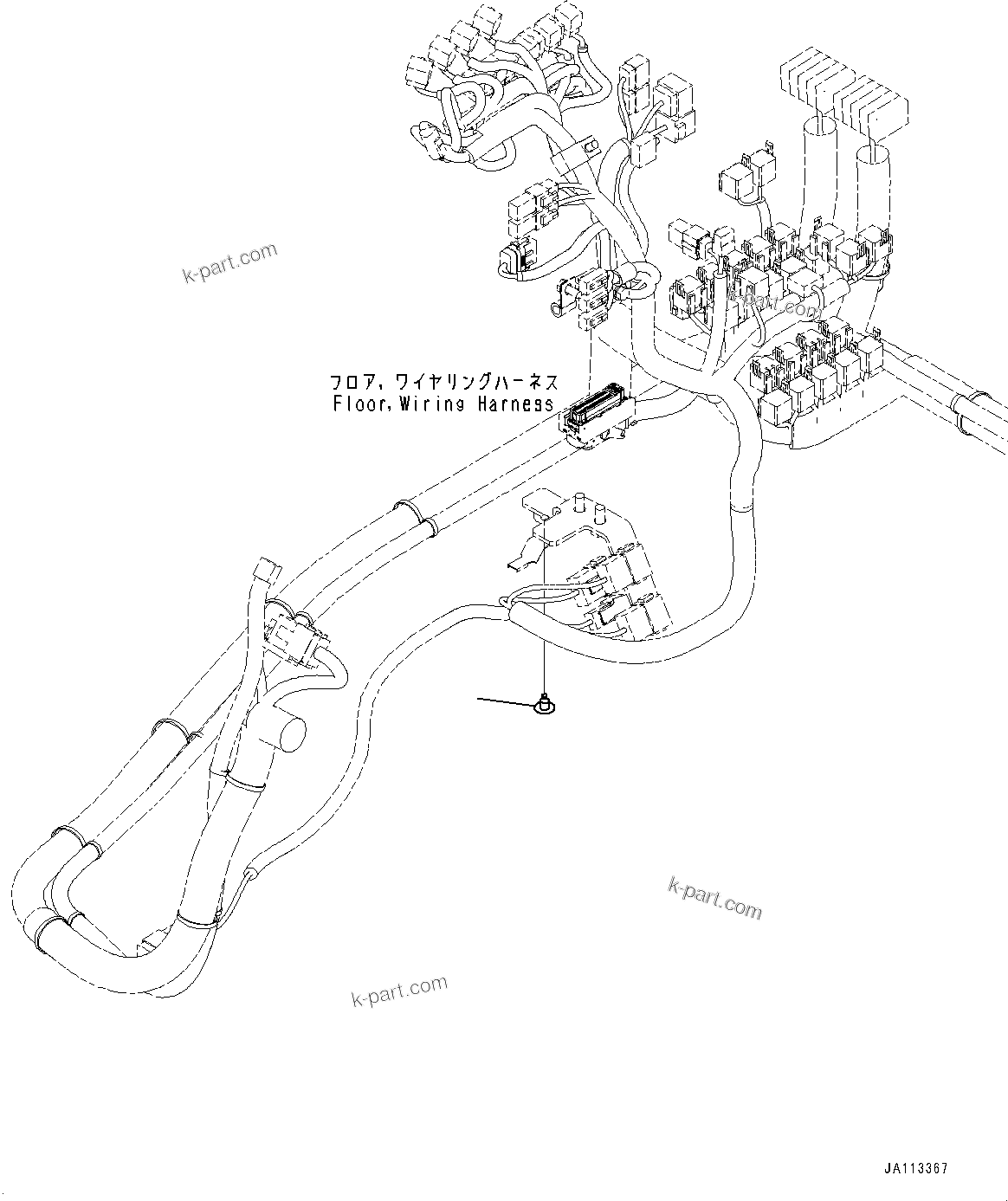 Komatsu parts book diagram for WA200-8 S/N 91001-UP: ATTACHMENT ELECTRIC WIRING HARNESS, PLUG (1/2)(#85001-)