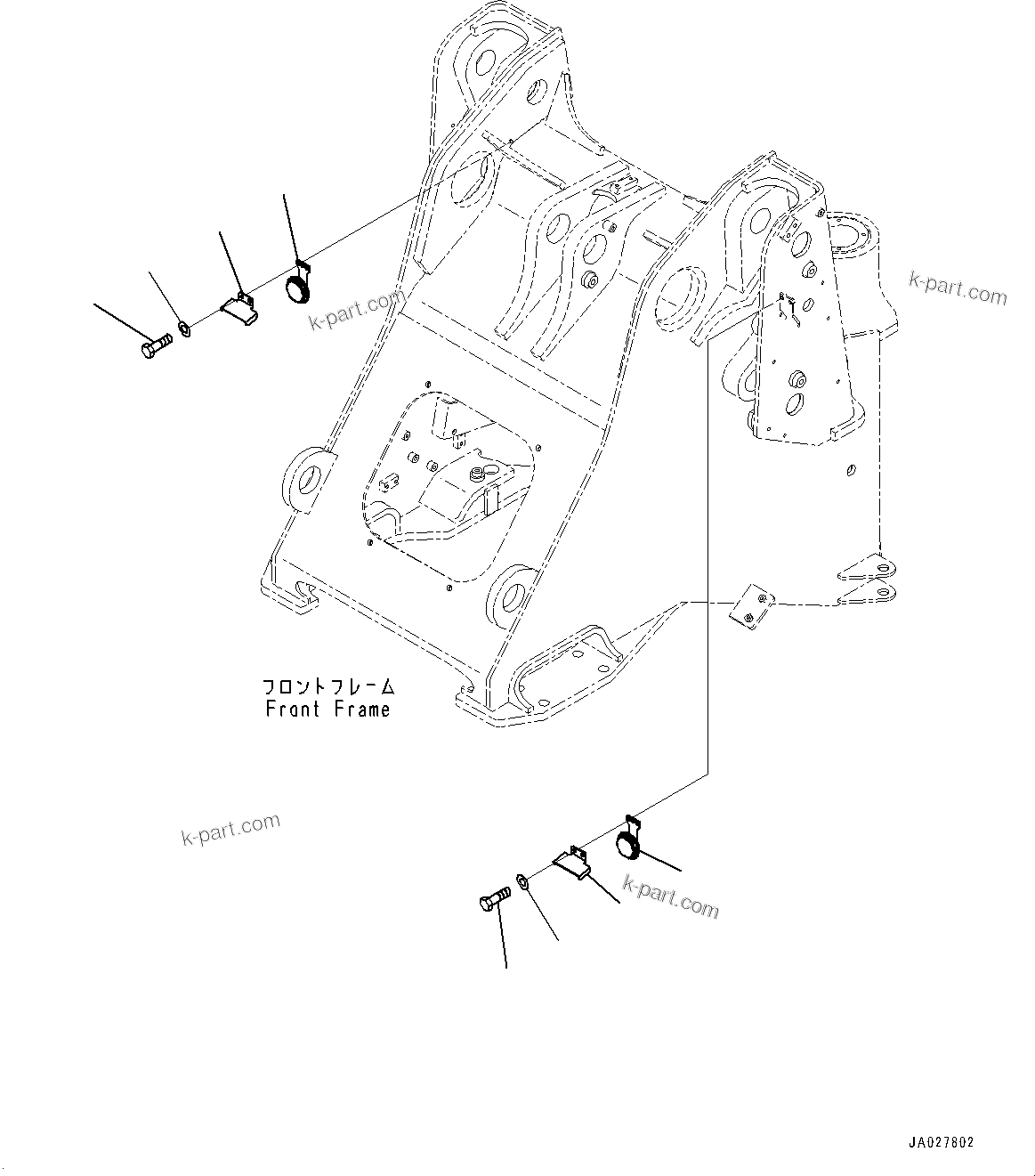 Komatsu parts book diagram for WA200-8 S/N 91001-UP: HORN, (#85001-)