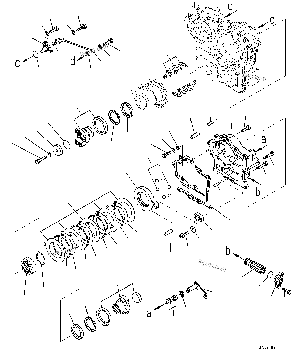 Komatsu parts book diagram for WA200-8 S/N 91001-UP: TRANSFER, COUPLING(#85001-)