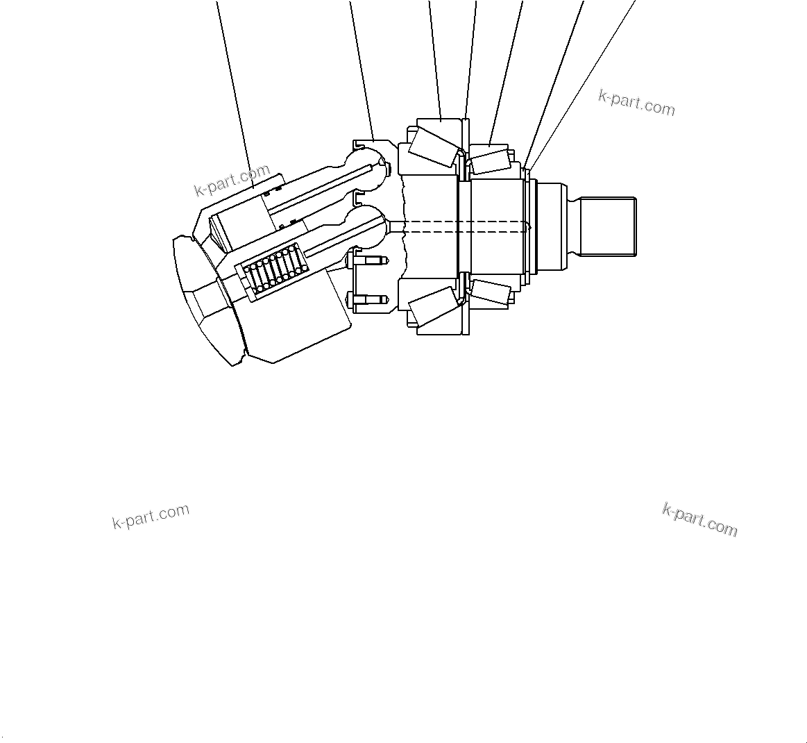 Komatsu parts book diagram for WA200-8 S/N 91001-UP: TRANSFER, INNER PARTS, MOTOR 2 (2/7)(#85001-)