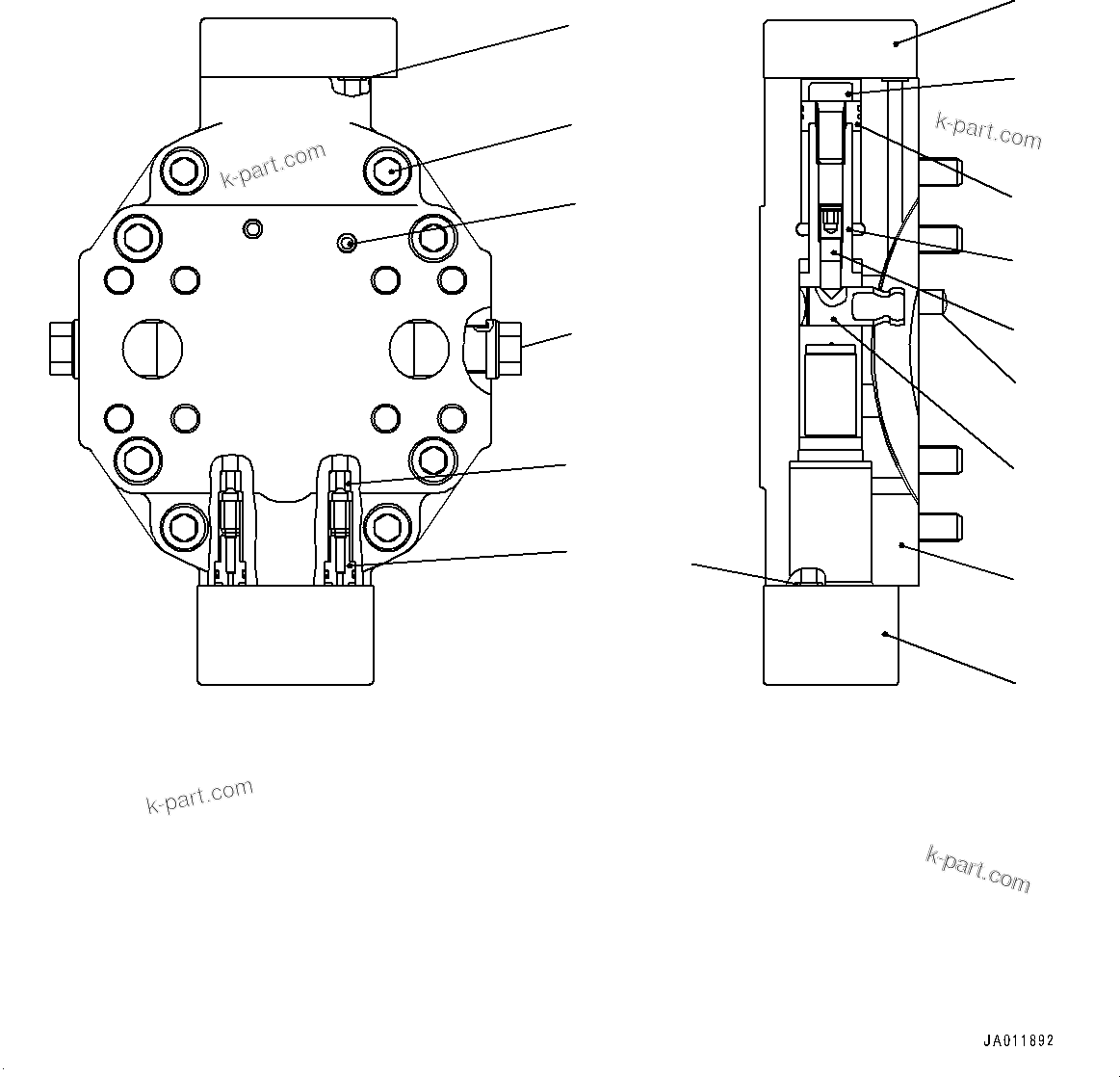 Komatsu parts book diagram for WA200-8 S/N 91001-UP: TRANSFER, INNER PARTS, MOTOR 1 (4/6)(#85001-)