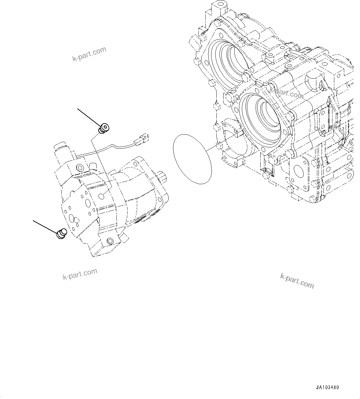 Komatsu parts book diagram for WA200-8 S/N 91001-UP: TRANSFER, PLUG (1/3)(#85001-)