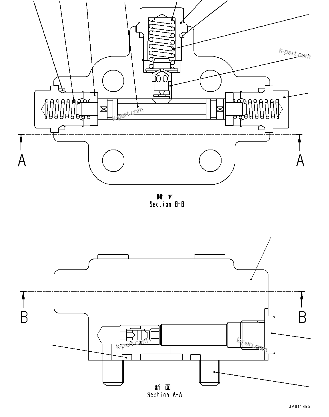Komatsu parts book diagram for WA200-8 S/N 91001-UP: TRANSFER, INNER PARTS, MOTOR 2 (7/7)(#85001-)