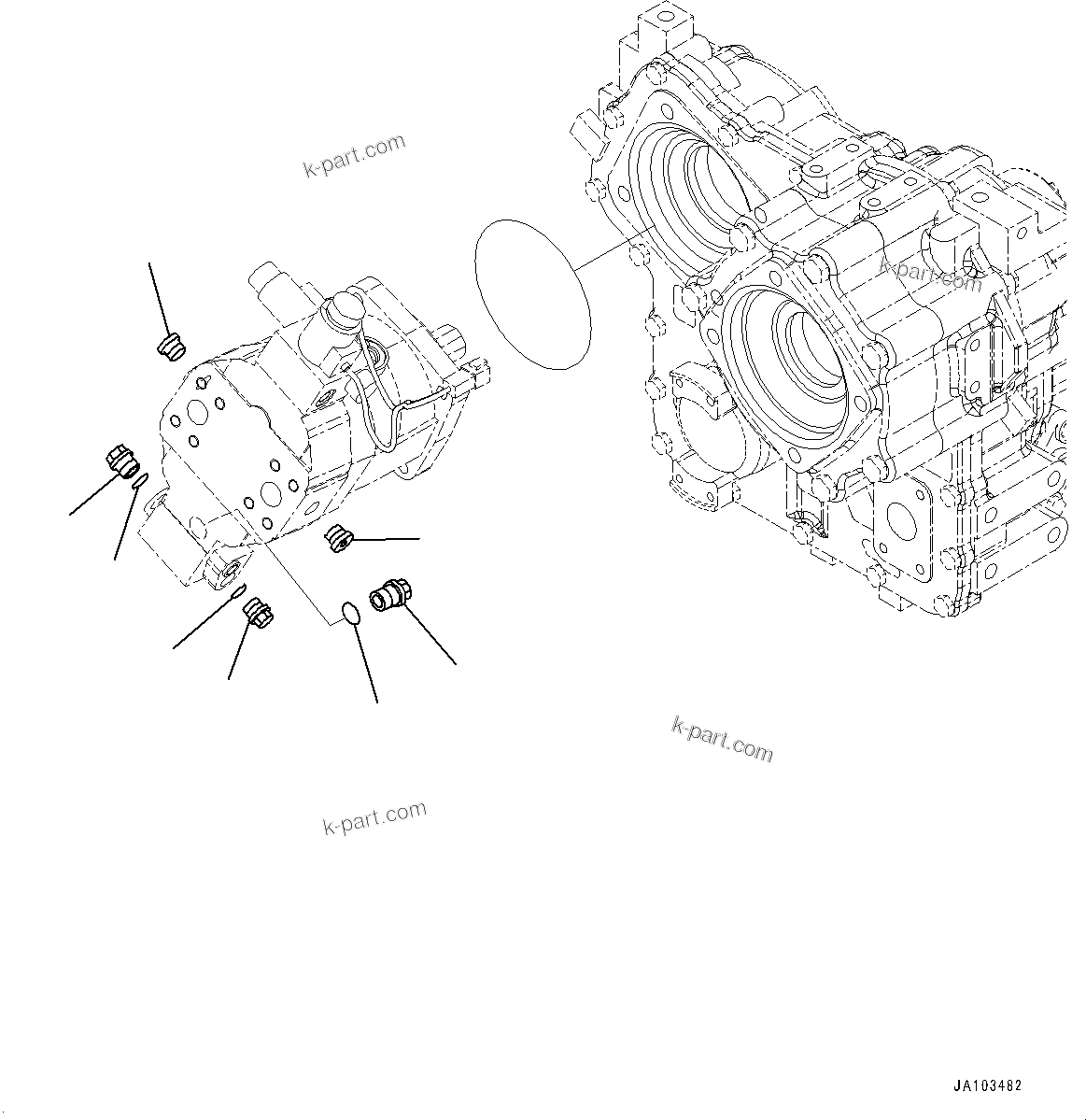 Komatsu parts book diagram for WA200-8 S/N 91001-UP: TRANSFER, PLUG (2/3)(#85001-)