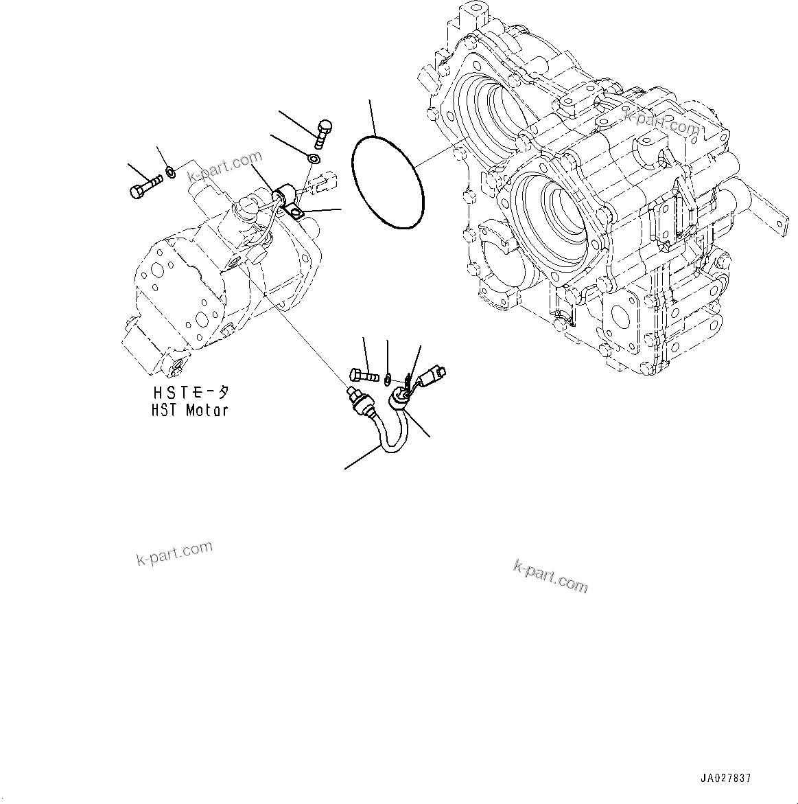 Komatsu parts book diagram for WA200-8 S/N 91001-UP: TRANSFER, MOUNTING (2/2)(#85001-)