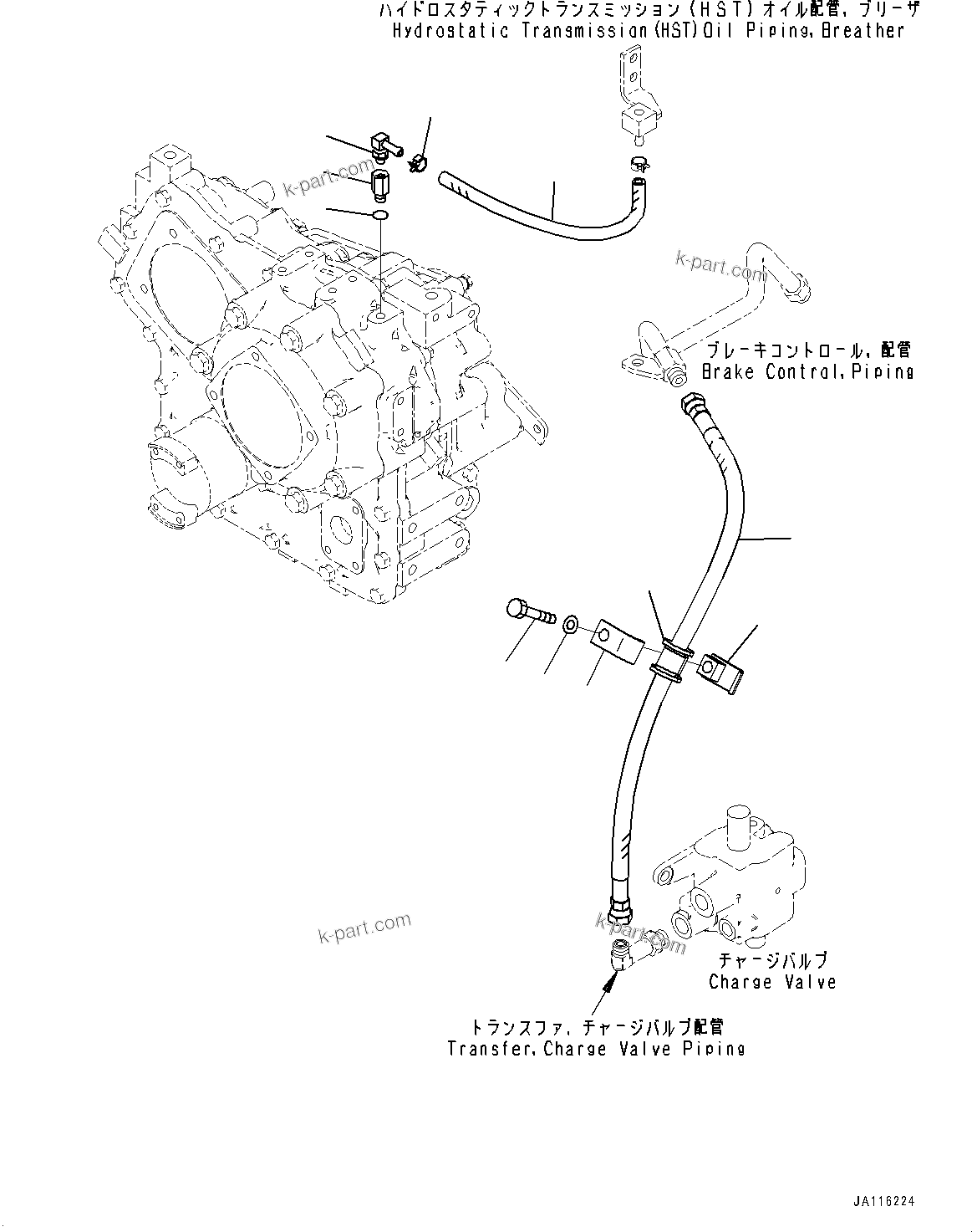 Komatsu parts book diagram for WA200-8 S/N 91001-UP: TRANSFER, BREATHER PIPING(#85001-)
