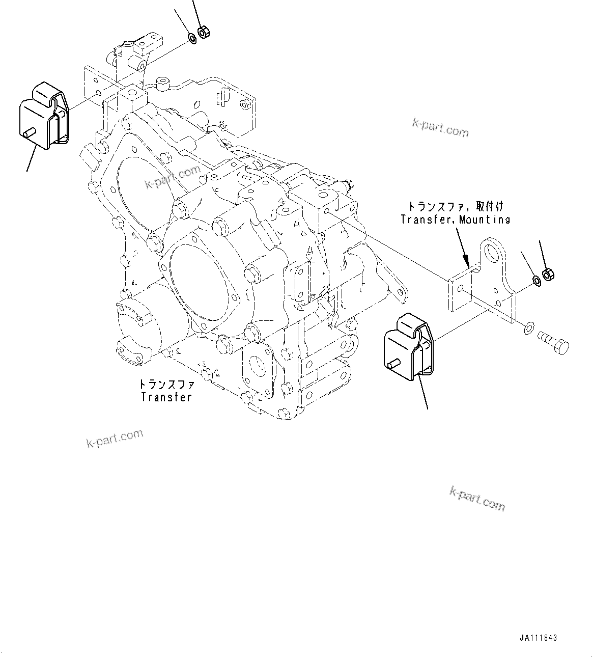 Komatsu parts book diagram for WA200-8 S/N 91001-UP: TRANSFER, CUSHION(#85001-)