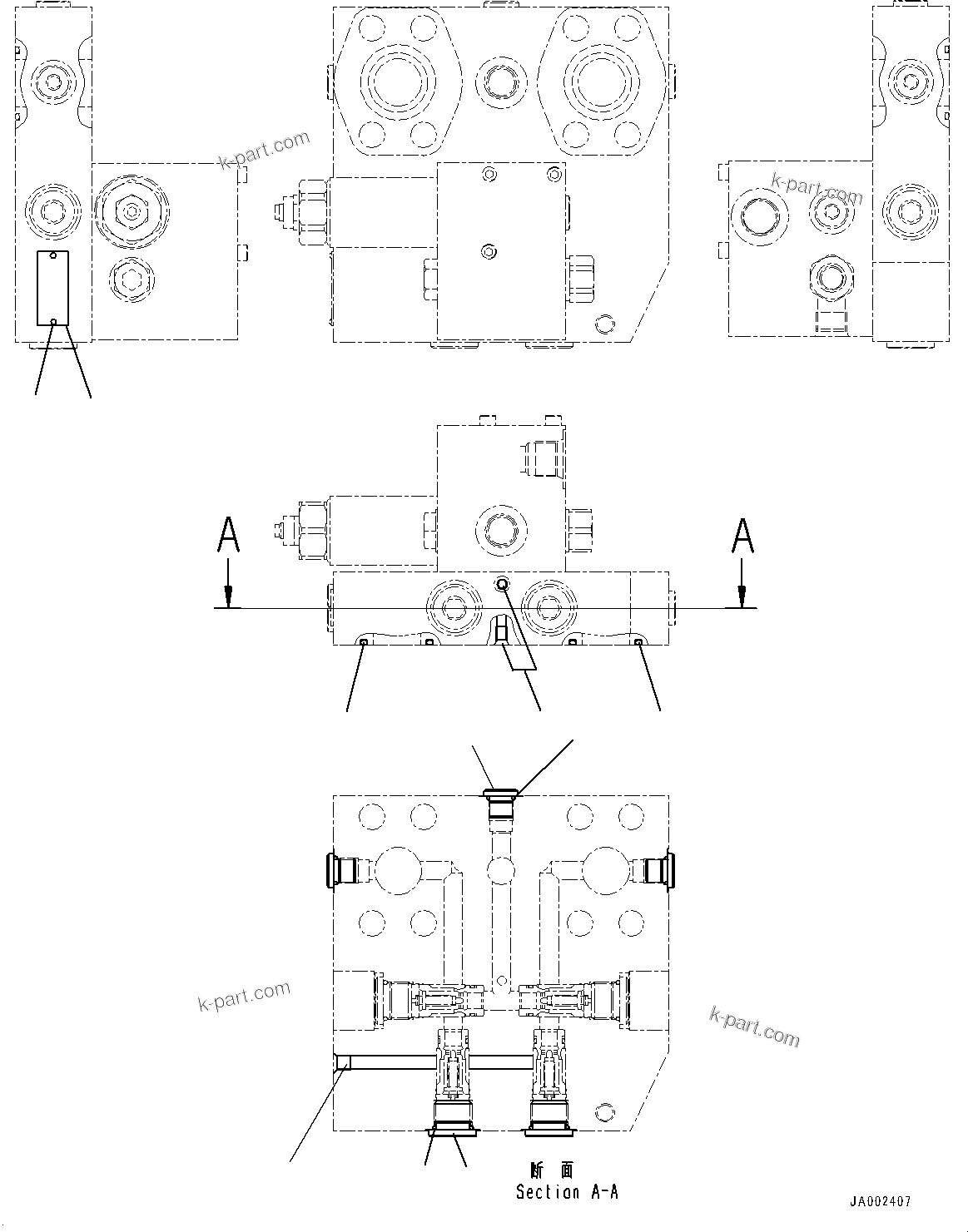 Komatsu parts book diagram for WA200-8 S/N 91001-UP: TRANSFER, STEERING VALVE (3/5) (WITH SECONDARY STEERING, AUTOMATIC CONTROL TYPE)(#85001-)
