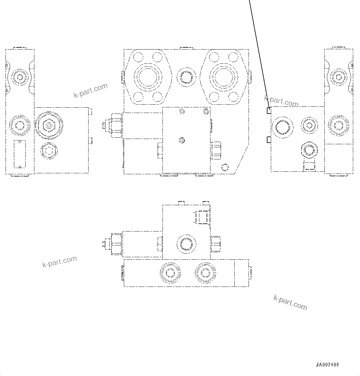 Komatsu parts book diagram for WA200-8 S/N 91001-UP: TRANSFER, STEERING VALVE (5/5) (WITH SECONDARY STEERING, AUTOMATIC CONTROL TYPE)(#85001-)